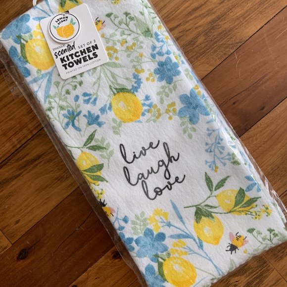 Live Laugh Love Lemons and Bees Kitchen Towel Set - Picture 1 of 4
